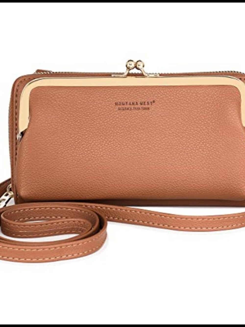 RFID Blocking Crossbody Cell Phone Purse Vegan Leather Wallet Adjustable Strap